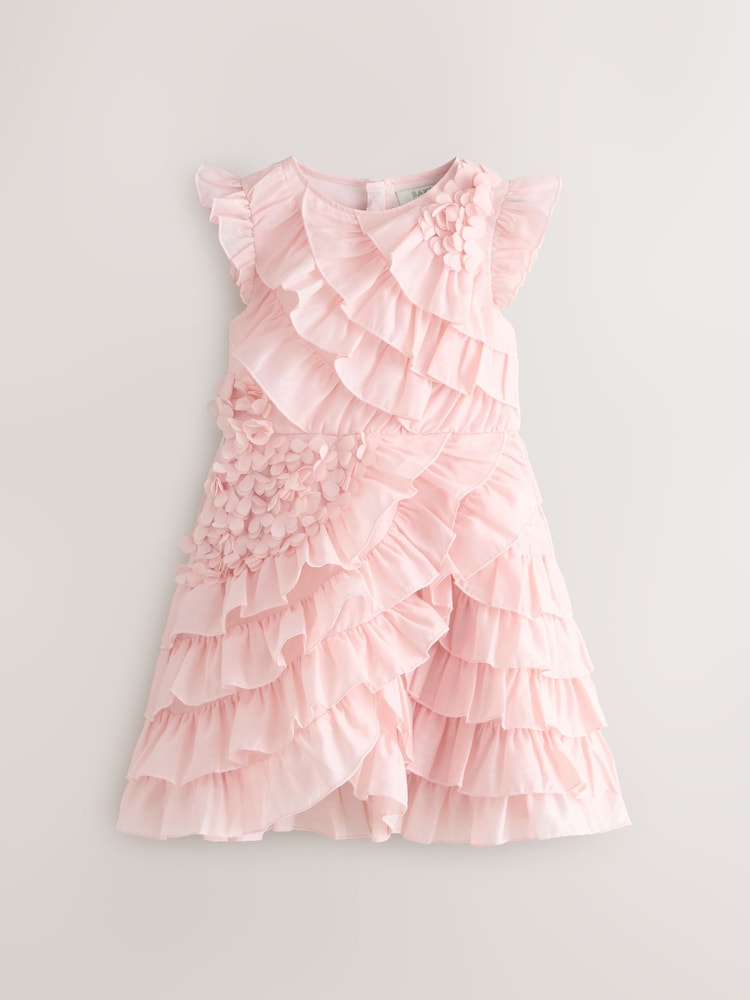 Baker by Ted Baker Pink 3D Ruffle Dress - Image 1 of 5 Baker by Ted Baker Pink 3D Ruffle Dress - Image 1 of 5