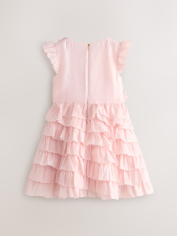 Baker by Ted Baker Pink 3D Ruffle Dress - Image 2 of 5 Baker by Ted Baker Pink 3D Ruffle Dress - Image 2 of 5