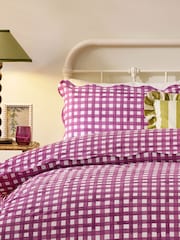 furn. Red Scalloped Edge Gingham Pillowcase - Image 1 of 1
