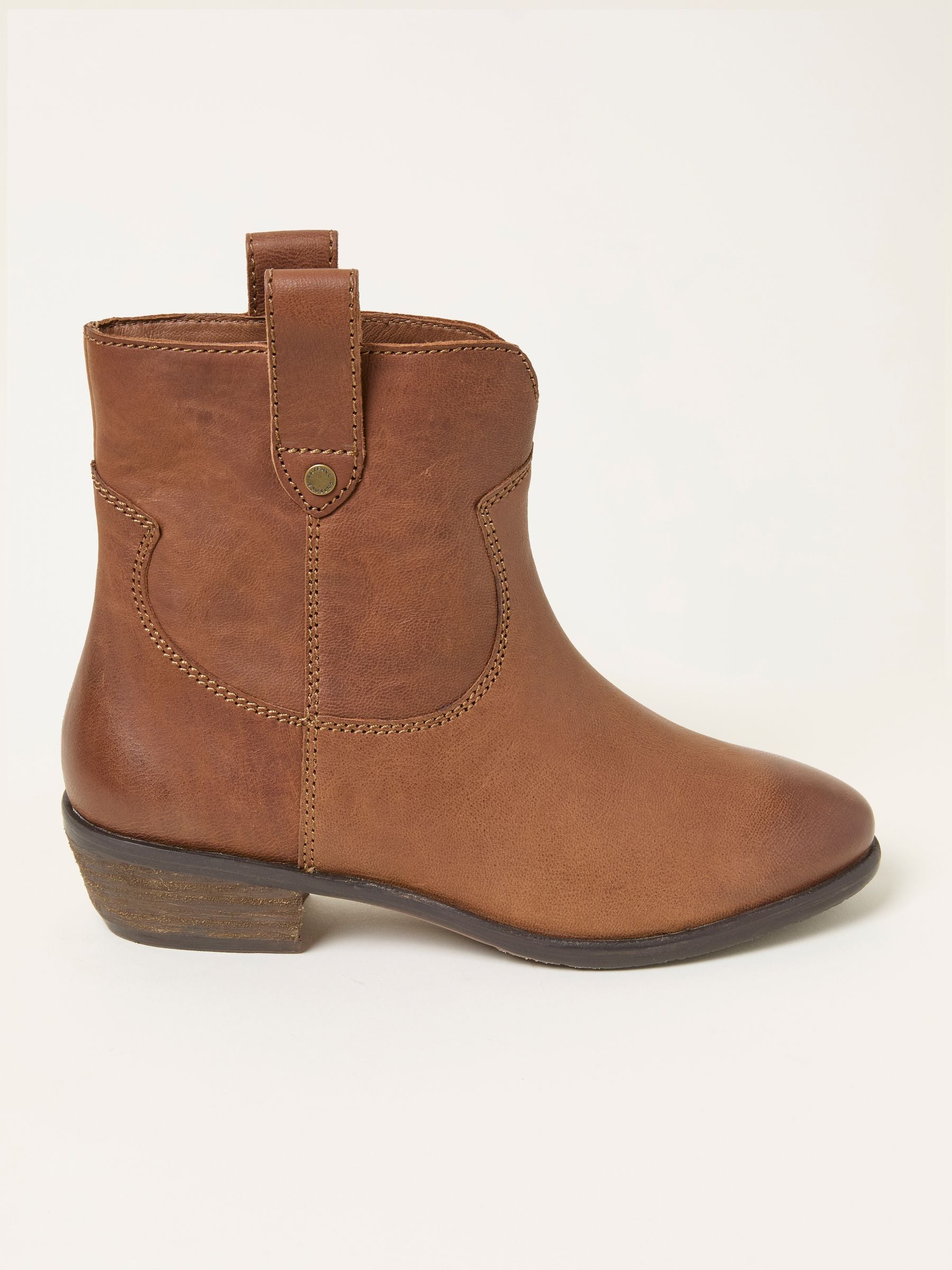 Fatface Remi Tan Brown Wide Fit Leather Ankle Boot