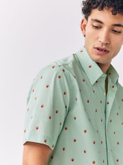 Green Strawberry Regular Fit Short Sleeve Shirt - Image 3 of 9