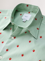 Green Strawberry Regular Fit Short Sleeve Shirt - Image 8 of 9