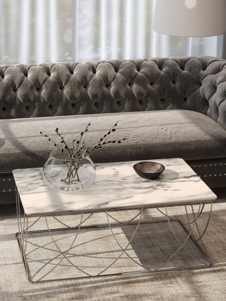 Centrepiece Carrara White Portofino Coffee Table - Image 1 of 3 Centrepiece Carrara White Portofino Coffee Table - Image 1 of 3