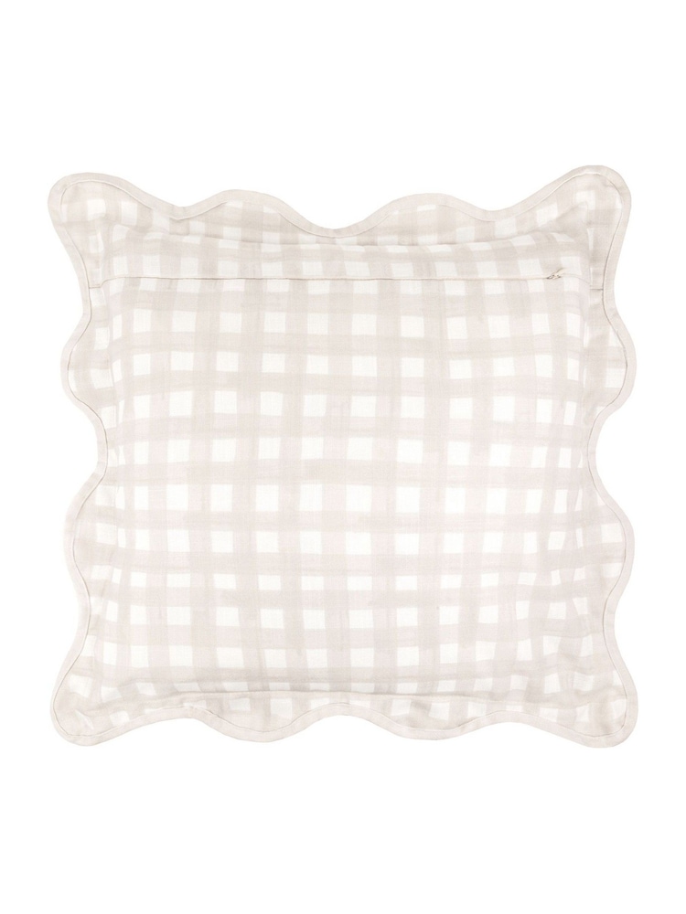 furn. Scallop Edge Gingham Cushion - صورة 2 من 4