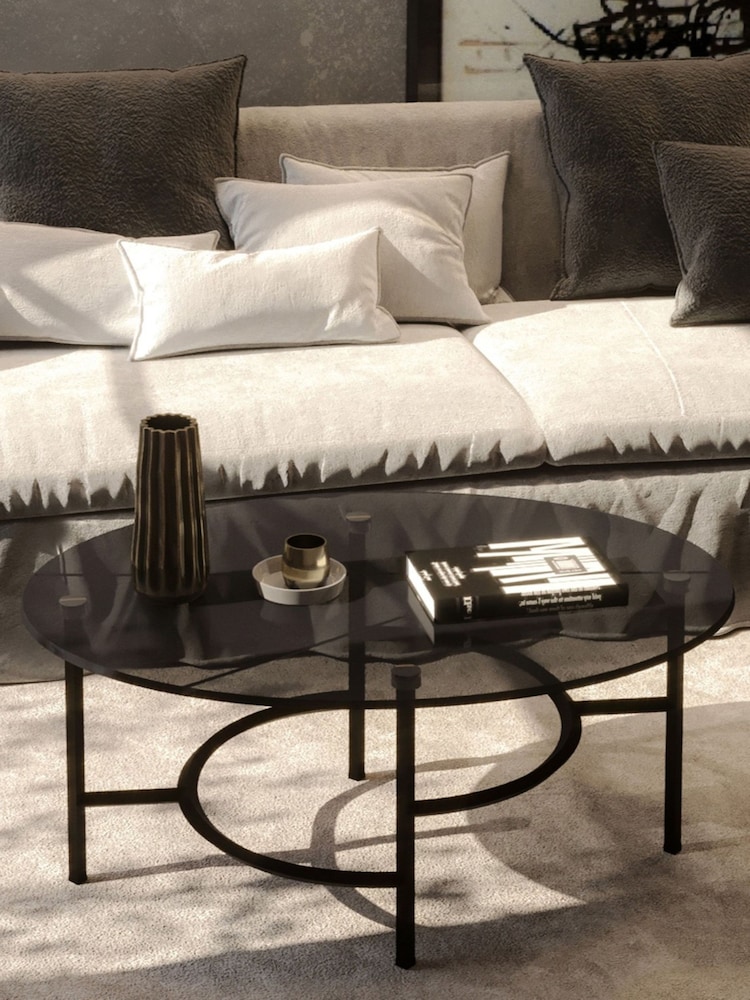 Centrepiece Black Genoa Oval Coffee Table - Image 1 of 2