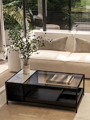 Centrepiece Black Nebbia Rectangular Coffee Table with Storage - Image 2 of 4