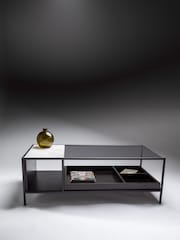 Centrepiece Black Nebbia Rectangular Coffee Table with Storage - Image 4 of 4