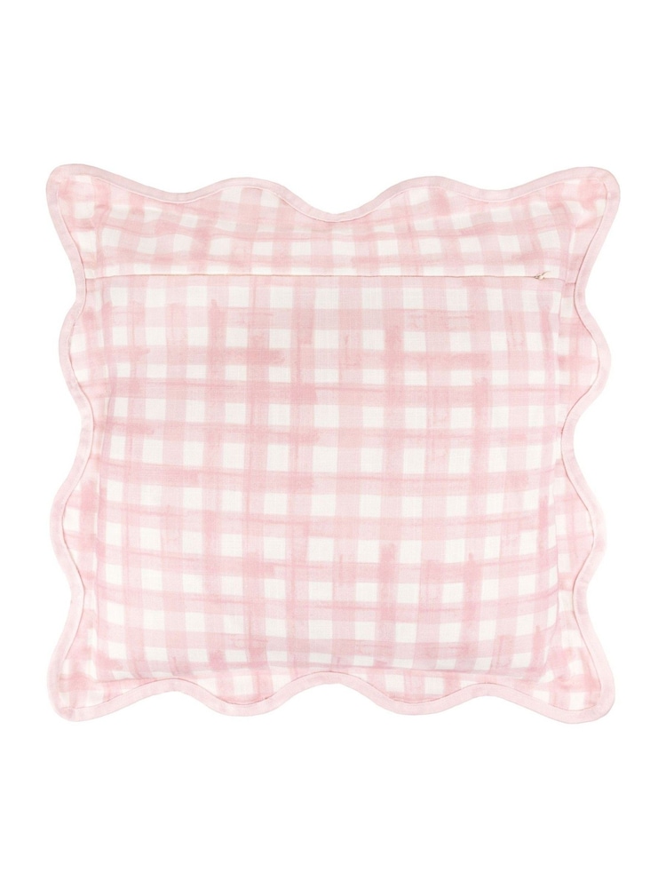 furn. Scallop Edge Gingham Cushion - Imagen 2 de 4