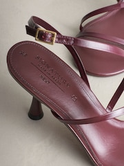 Burgunderrot - Skinny – Signature-Premium-Schuhe aus Leder mit Riemchen und Absätzen - Bild 4 von 5