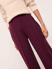 Lipsy Burgundy Red Petite High Waist Wide Leg Trousers - Image 3 of 4