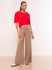 Lipsy Camel High Waist Wide Leg Trousers - Image 6 of 6