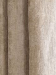 Natural Plush Chenille Lined Eyelet Curtains - Image 5 of 5