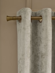 Natural Plush Chenille Blackout/Thermal Eyelet Curtains - Image 1 of 7