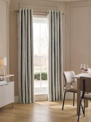 Natural Plush Chenille Blackout/Thermal Eyelet Curtains - Image 3 of 7
