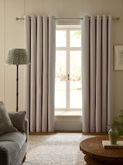 Light Natural Soft Marl Blackout/Thermal Eyelet Curtains - Image 1 of 5