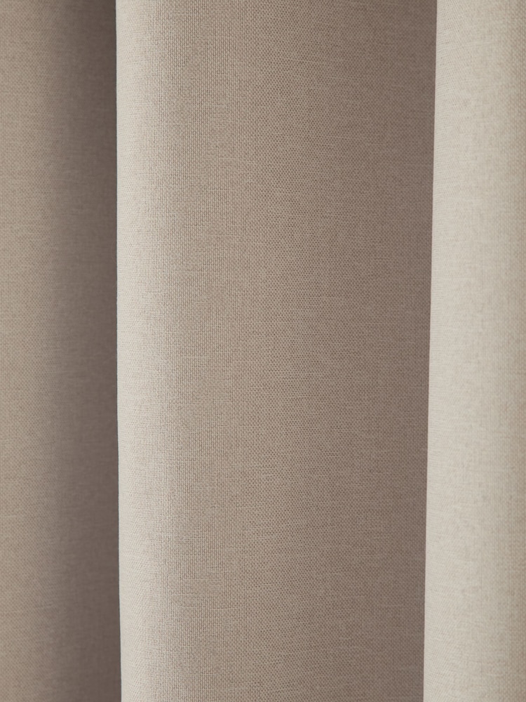 Light Natural Soft Marl Blackout/Thermal Eyelet Curtains - Image 5 of 5