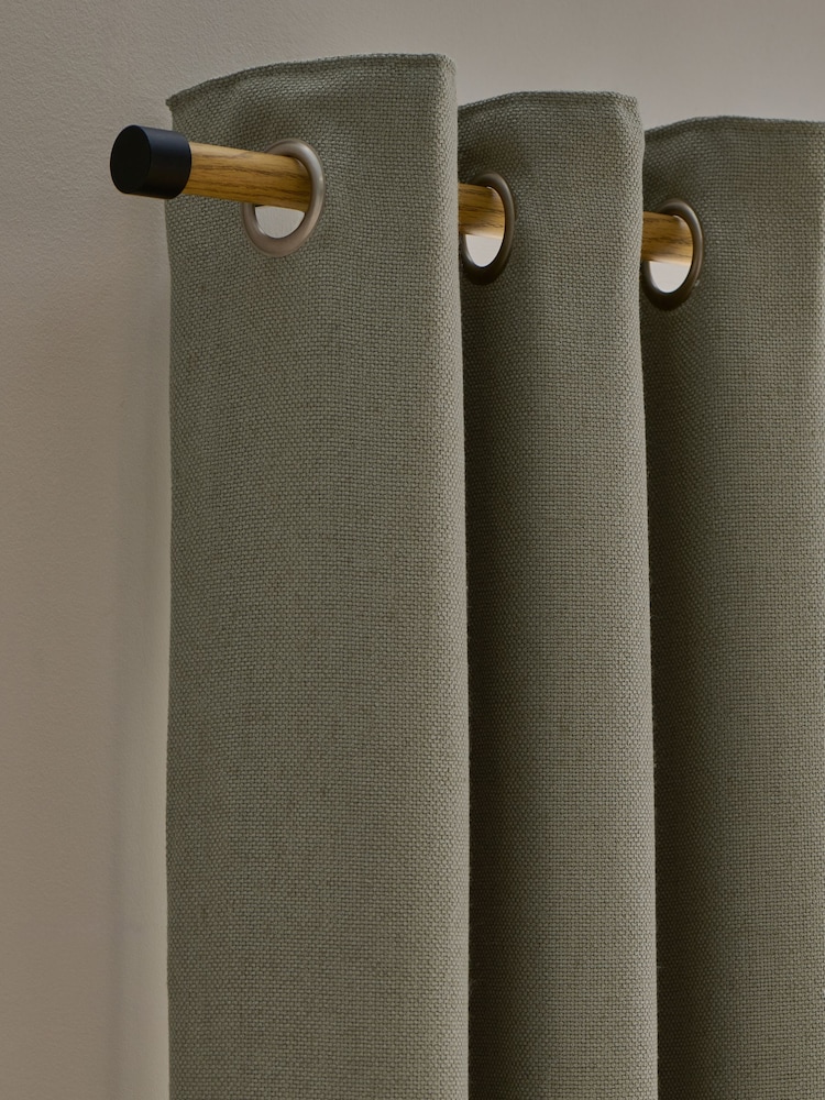 Cortinas com ilhós em mistura de linho e trama macia - Imagem 1 de 5 Cortinas com ilhós em mistura de linho e trama macia - Imagem 1 de 5