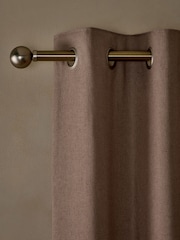 Blush Pink Soft Weave Linen Blend Lined Eyelet Curtains - Image 4 of 5