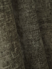 Green Plush Chenille Lined Eyelet Curtains - Image 5 of 5