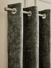 Green Plush Chenille Blackout/Thermal Eyelet Curtains - Image 1 of 7