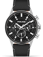 Police Kismet SS Multi Dial Leather Strap Black Watch - Image 1 of 4
