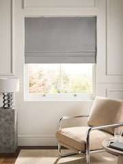 Charcoal Grey Ready Made Blackout/Thermal Cotton Roman Blinds - Image 1 of 7