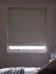 Grey Light Ready Made Blackout/Thermal Cotton Roman Blinds - Image 2 of 6