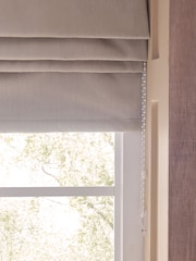 Dark Natural Ready Made Blackout/Thermal Cotton Roman Blinds - Image 4 of 7