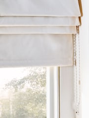 Light Natural Ready Made Blackout/Thermal Cotton Roman Blinds - Image 4 of 7