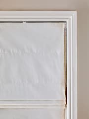 Light Natural Ready Made Blackout/Thermal Cotton Roman Blinds - Image 5 of 7
