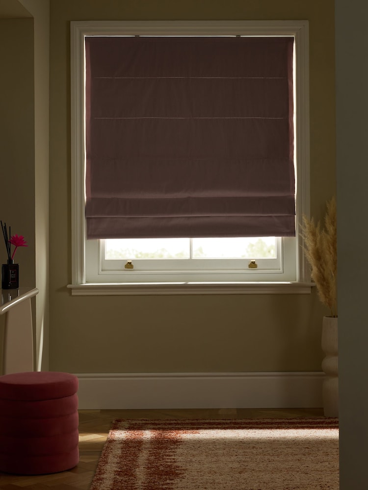 Pink Blush Ready Made Blackout/Thermal Cotton Roman Blinds - Image 2 of 7 Pink Blush Ready Made Blackout/Thermal Cotton Roman Blinds - Image 2 of 7