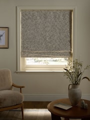 Grey Ready Made Blackout/Thermal Textured Chenille Roman Blinds - Image 2 of 6