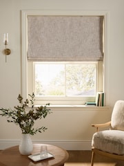 Natural Ready Made Blackout/Thermal Textured Chenille Roman Blinds - Image 1 of 6