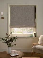 Natural Ready Made Blackout/Thermal Textured Chenille Roman Blinds - Image 2 of 6