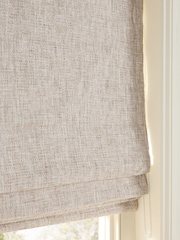 Natural Ready Made Blackout/Thermal Textured Chenille Roman Blinds - Image 5 of 6