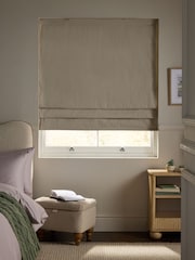 Stone Natural Ready Made Blackout Thermal Cotton Sateen Roman Blind - Image 2 of 7