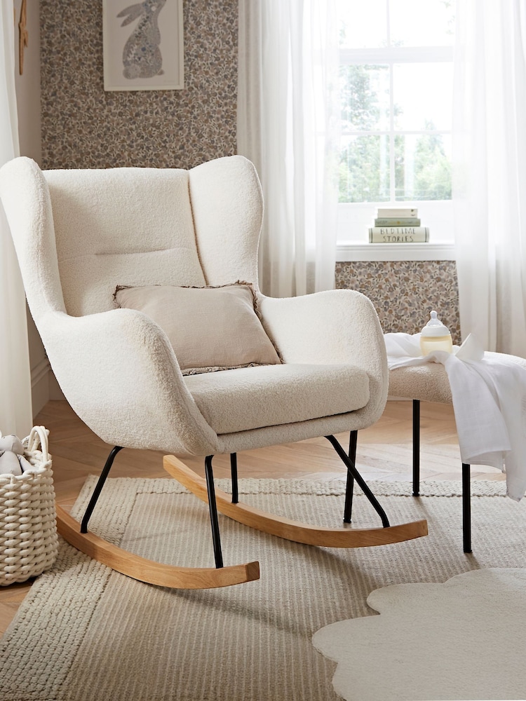 Cuddleco Off White Marley Nursing Chair and Footstool - Image 1 of 6