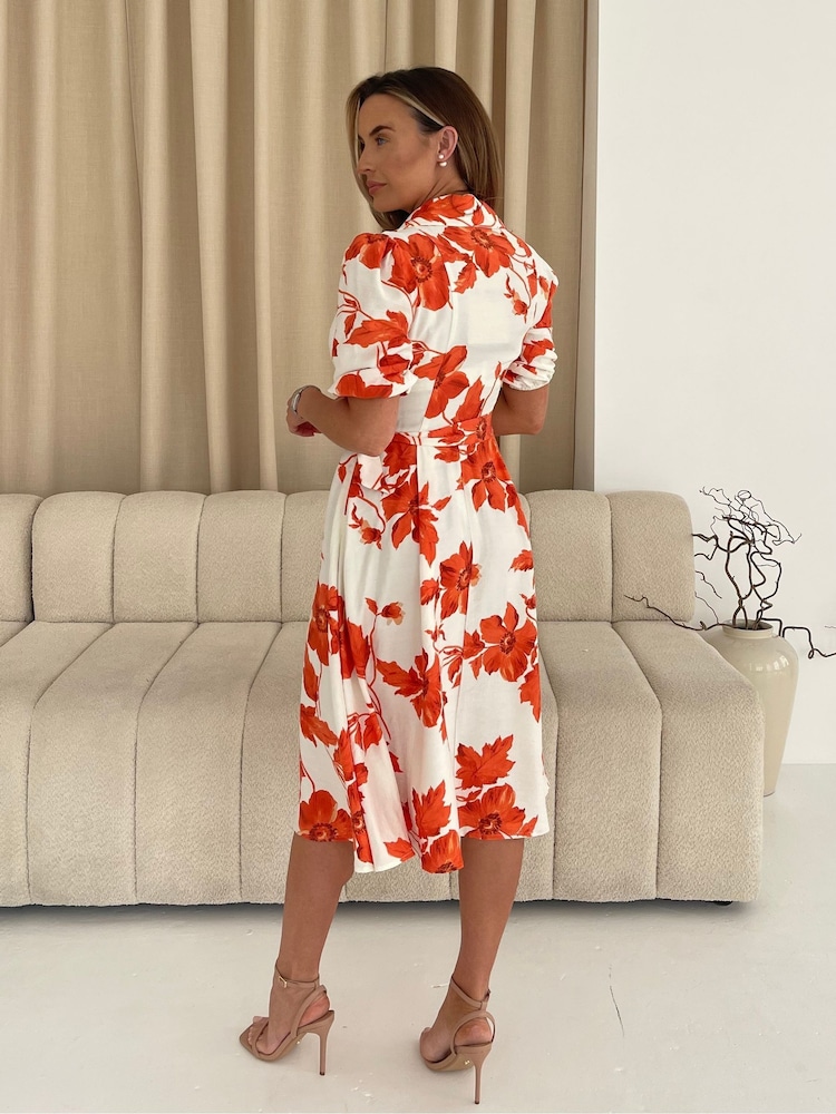 Vestido midi floral con cuello Holland de Girl In Mind. - Imagen 2 de 5