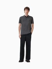 AllSaints Grey Mode Merino Polo Shirt - Image 3 of 7