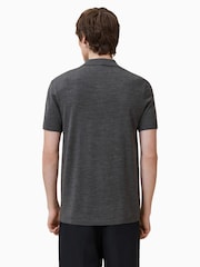 AllSaints Grey Mode Merino Polo Shirt - Image 5 of 7