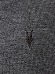 AllSaints Grey Mode Merino Polo Shirt - Image 6 of 7