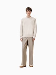 AllSaints White Statten Crew Jumper - Image 1 of 9