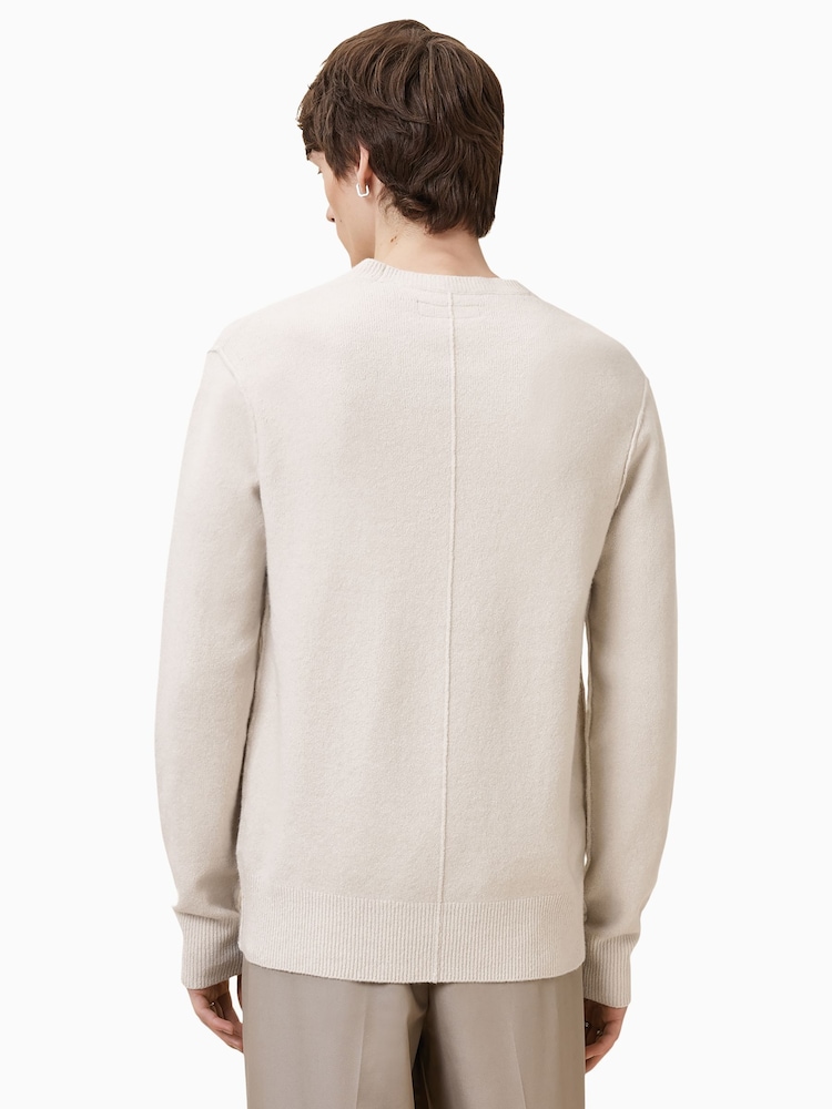AllSaints White Statten Crew Jumper - Image 2 of 9