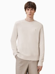 AllSaints White Statten Crew Jumper - Image 3 of 9