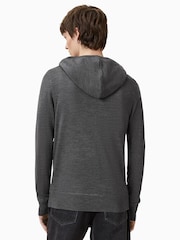 AllSaints Grey Mode Merino Zip Hoodie - Image 6 of 8