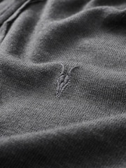 AllSaints Grey Mode Merino Zip Hoodie - Image 8 of 8