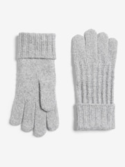 Lipsy Grey Shimmer Ribbed Knitted Gloves - Image 1 of 3