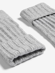 Lipsy Grey Shimmer Ribbed Knitted Gloves - Image 2 of 3