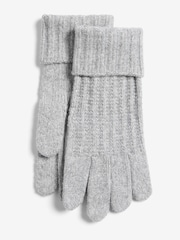 Lipsy Grey Shimmer Ribbed Knitted Gloves - Image 3 of 3