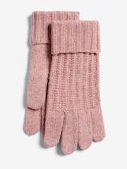 Lipsy Pink Shimmer Ribbed Knitted Gloves - Image 3 of 3